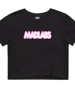 MAD LABS CLASSIC LOGO CROPPED T-SHIRT - BLACK